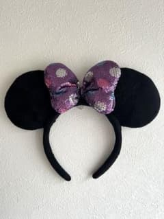 ディズニー カチューシャ 紫 ピンクスパンコール ミニーのサムネイル