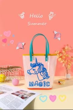 ⇔たくさんのプレゼント付き⇔ ユニコーン柄 クリアトートバッグのサムネイル
