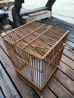 木製・竹製 鳥籠 昭和レトロ 伝統工法 あられ組 鳥かご オブジェ DIY素材のサムネイル