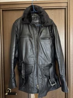 黒レザー ジャケット ファー付き Liugoo Leathers - メルカリ