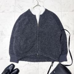 美品 24AW 23区 44 洗える ブークレニット ブルゾン アルパカ グレー 美品 24AW 23区 44 洗える ブークレニット ブルゾン アルパカ グレー