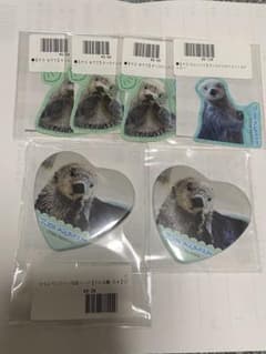鳥羽水族館 キラちゃん 缶バッジ ステッカーセット カプくじのサムネイル
