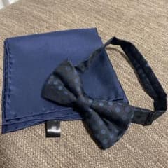 蝶ネクタイ　ポケットチーフ　セットのサムネイル