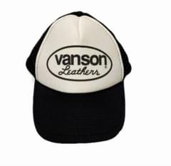 vanson メッシュバックキャップ 黒/白