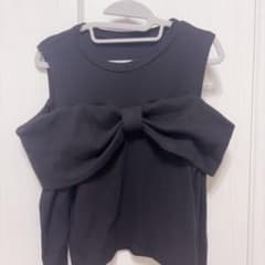 GRLリボンボレロ オフショル ニット ブラックのサムネイル