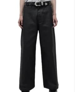 CS】 coated wide denim pants ブラック2 - メルカリ