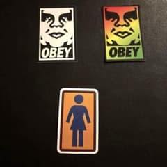 OBEY Girl スケートボード ステッカー 3枚セットのサムネイル