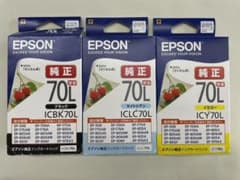 EPSON 純正インク　ICBK70L、ICLC70L、ICY70Lのサムネイル