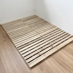 天然桐 三つ折りすのこベッド ダブル - メルカリ
