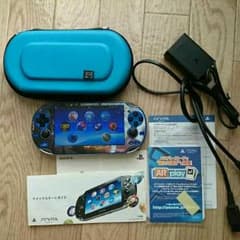 ふぁーふぁ様専用 PS VITA サファイアブルー 本体 メモリー ケースセットのサムネイル