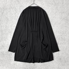 ロングカーディガン　トリアセテート　黒　ブラック　M 日本製　バックタック