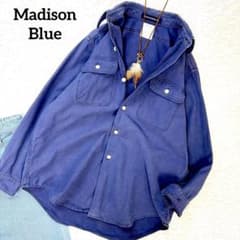 定番✨madison blue バックサテンハンプトンシャツ ネイビー コットン