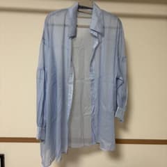 （美品）シアーシャツ 長袖 ライトブルー