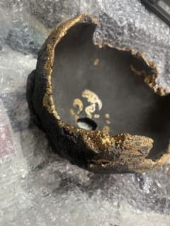 す*き様 陶器製 鉢　黒と金のアクセント　塊根のサムネイル