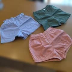 ハーフパンツ 3点セット カーキ ピンク パープル 130サイズ