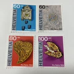 スイス 夏季慈善切手・宝飾品4種完 未使用 1994 - メルカリ