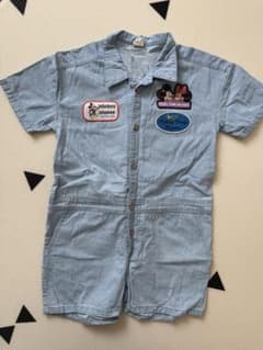 Excellent condition littc denim all-in-one jumpsuit, light blue, size 100.