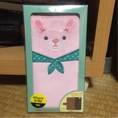 手帳型  iphone6/6sケース  うさぎのぬいぐるみのサムネイル