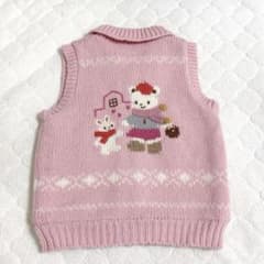美品】ファミリア familiar カウチン ベスト ニット 110 - メルカリ