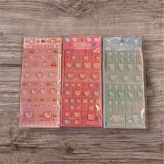 正規品　未使用品　ハローキティ タイルシール 3枚セットのサムネイル