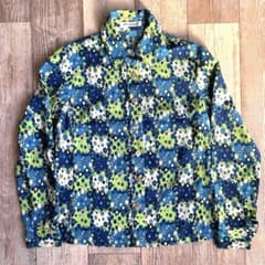 【Y2K/日本製】just perfect サイケデリック総柄シャツ M レトロのサムネイル