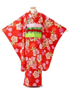 四つ身セット　ねじり梅柄　赤 四つ身セット ねじり梅柄 赤 - メルカリ