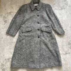 MELLOW 502 ヴィンテージ調 ウール混 モヘア混 ロングコート グレー 