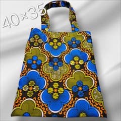 515・ハンドメイド・トートバッグ・40×35・アフリカ布・ポケット