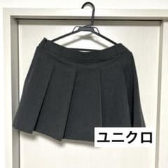 UNIQLO プリーツスカート ダークグレー L 美品のサムネイル