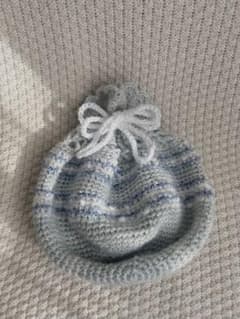 【ハンドメイド】ラメ入り毛糸の巾着袋のサムネイル