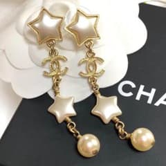 【本物】シャネル スター ピアス パール ゴールド 星 美品のサムネイル