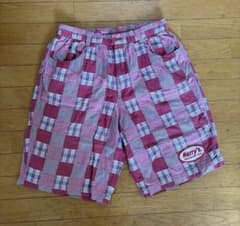KWNNY CLUB チェック柄ショートパンツ ベルトループ付き 赤のサムネイル
