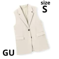 (*)様 GU ノースリーブテーラードジャケット Sサイズ ベージュのサムネイル