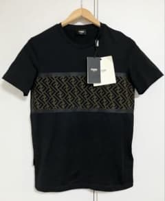 タグ付き新品未使用品】FENDIフェンディのズッカ柄切替Tシャツ 黒 S 