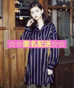 READYAZELストライプダブルボタンミニシャツワンピースのサムネイル
