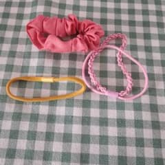 ヘアゴム 3点セット ピンク イエローのサムネイル