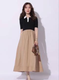 Apuweiser-riche ドッキングニットワンピース 新品】 Apuweiser-riche 襟ドッキングニットワンピース - メルカリ