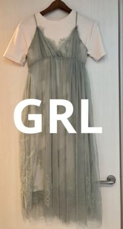 GRL グレイル　グリーン レースキャミワンピース 白ワンピース付きsize Lのサムネイル