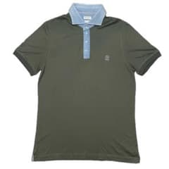 19【美品・イタリア製】BRUNELLO CUCINELLI ポロシャツ カーキ