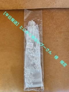 Chérie CG-328　ウェディンググローブ レース オフホワイトのサムネイル