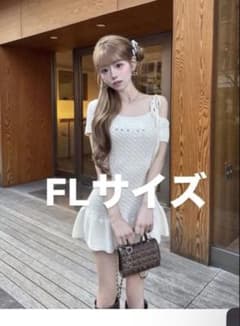 Darich ダーリッチロゴケーブルワンショルニットミニワンピース