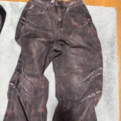 ダークグレー ワイドフィットデニムパンツのサムネイル