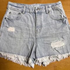 COLZA デニムショートパンツ ライトブルー Sサイズのサムネイル