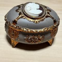 昭和レトロ ヴィンテージ カメオ ジュエリーボックス オルゴール付き