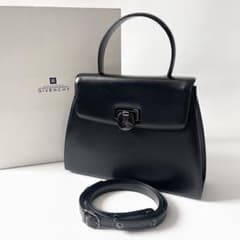 【極美品】◾️ジバンシー◾️ハンドバッグ フォーマル◾️ボローディア◾️2wayロゴ ジバンシー2wayボローディアハンドバッグレザーブラックフォーマル