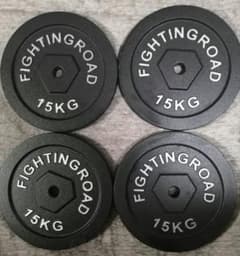 【引取限定】計30kg 鉄製ファイティングロードバーベルプレート15kg×2枚 引取限定】計60kg 鉄製ファイティングロードバーベルプレート15kg×4枚