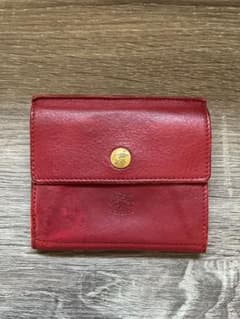 イルビゾンテ 二つ折り財布 ゴールドボタン 赤レザーのサムネイル