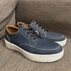 新品未使用STEFANO ROSSI デッキシューズ 24.5cm ネイビー本革のサムネイル