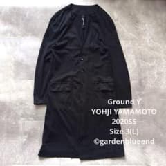 Ground Y YOHJI YAMAMOTO コットン ノーカラーコート 黒 Ground Y YOHJI YAMAMOTO コットン ノーカラーコート 黒 - メルカリ