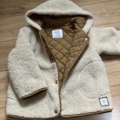Zara Baby ボアジャケット フード付き ベージュ 98cmのサムネイル